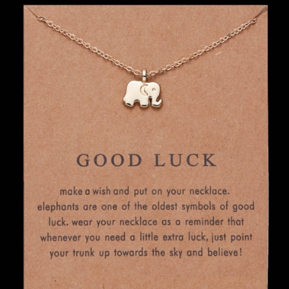 Good Luck Elephant Indie Boho Gold Charm Necklace - Picture 2 of 7